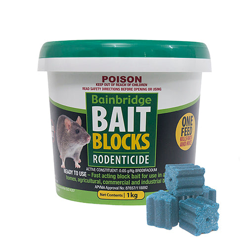 Rodent Bait Blocks (Brodifacoum 0.05g/kg) - 1.2kg