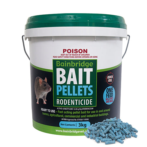 Rodent Bait Pellets (Brodifacoum 0.05g/kg) - 3kg