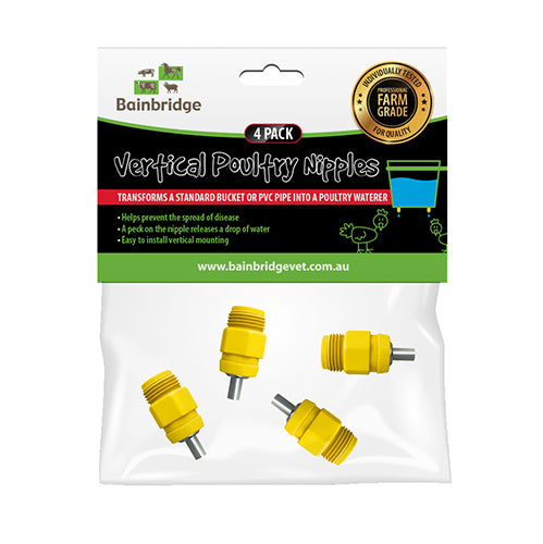Poultry Dropper Nipple - 4 Pack (Display Pack with Hang Card)