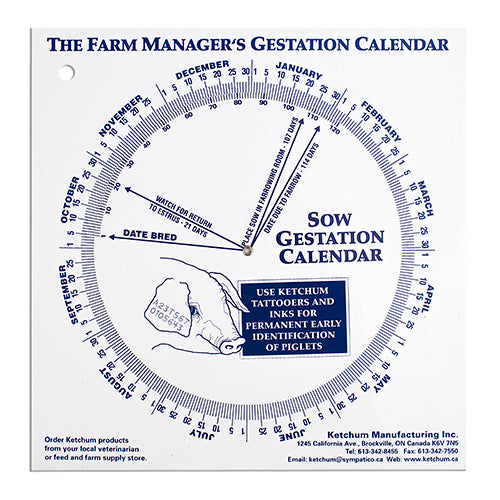 Gestation Calendar - Sow