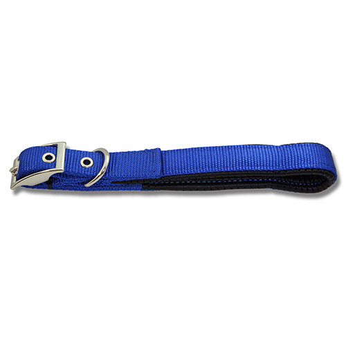 Dog Collar Webbing - Padded 50cm Blue