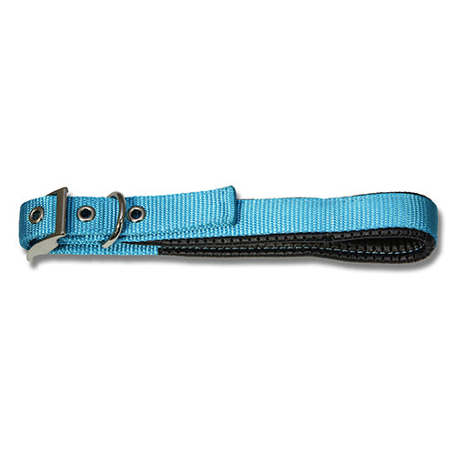 Dog Collar Webbing - Padded 55cm Aqua
