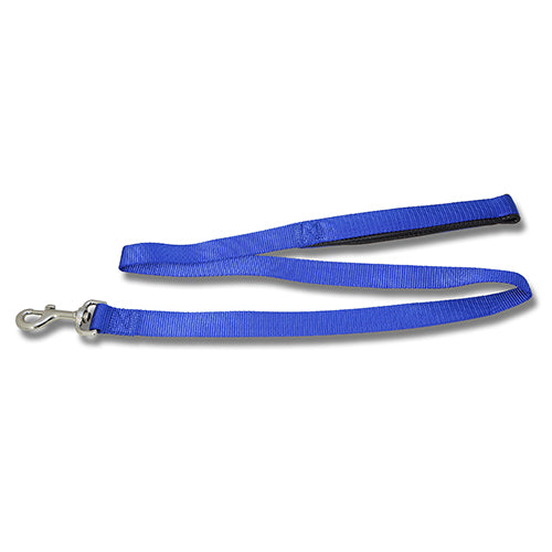 Dog Lead Webbed with Padded Handle (120cm x 25mm) Blue