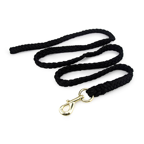 Rope Lead with Brass Snap 2m - Black