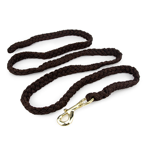 Rope Lead with Brass Snap 2m - Brown