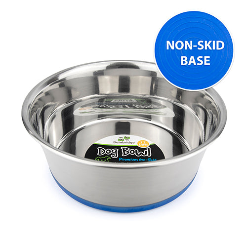 Dog Bowl Stainless Steel Non Skid (Blue Base) - 900ml