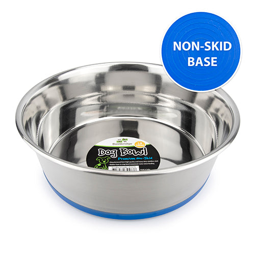 Dog Bowl Stainless Steel Non Skid (Blue Base) - 1.8 Litre