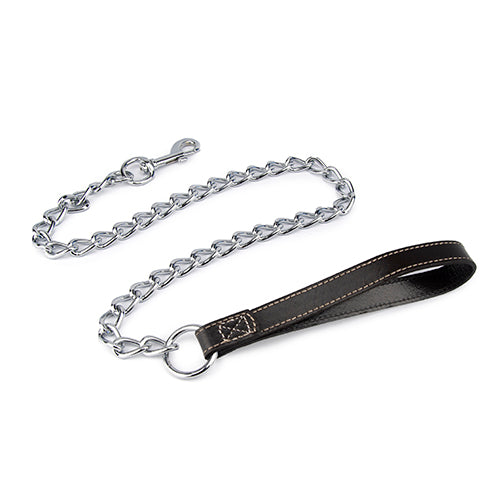 Chain Lead with Leather Handle