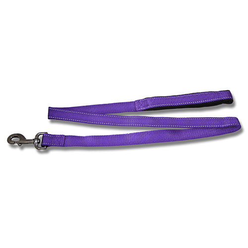 Dog Lead Webbing Reflective Strips - 120cm x 25mm Purple