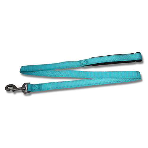 Dog Lead Webbing Reflective Strips - 120cm x 15mm Aqua