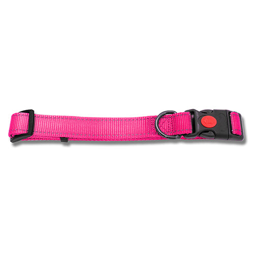 Dog Collar Webbing Reflective Strips 20-35cm Pink