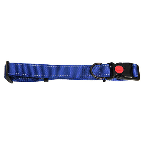Dog Collar Webbing Reflective Strips 35-50cm Blue
