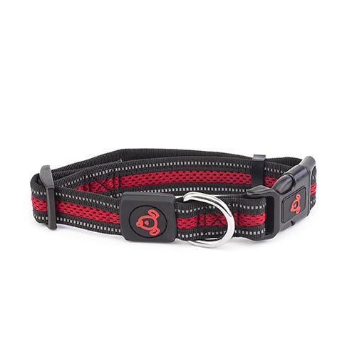 Double Layer Reflective Mesh Collar - Medium Red