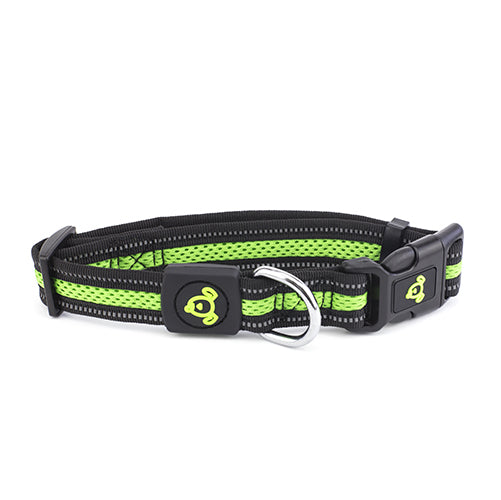 Double Layer Reflective Mesh Collar - Large Green