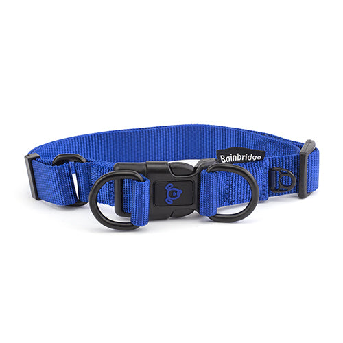 Nylon Double Ring Dog Collar Premium - Large Blue