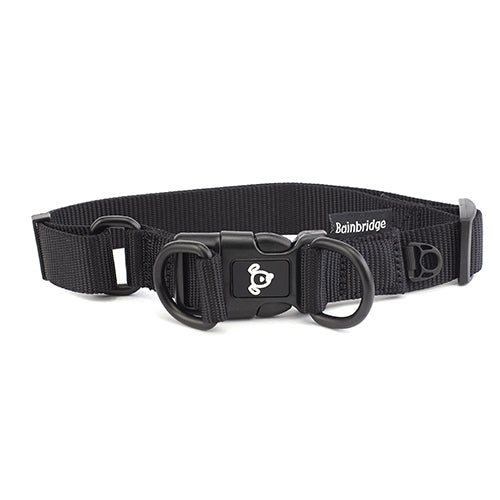 Nylon Double Ring Dog Collar Premium - Large Black