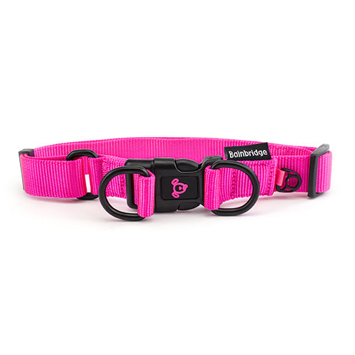 Nylon Double Ring Dog Collar Premium - Large Pink