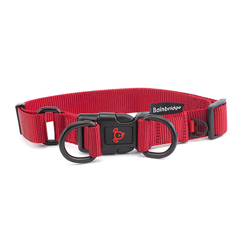 Nylon Double Ring Dog Collar Premium - Extra Large Red
