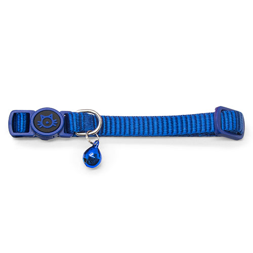 Nylon Cat Collar with Safety Buckle Blue