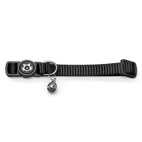 Nylon Cat Collar with Safety Buckle Black