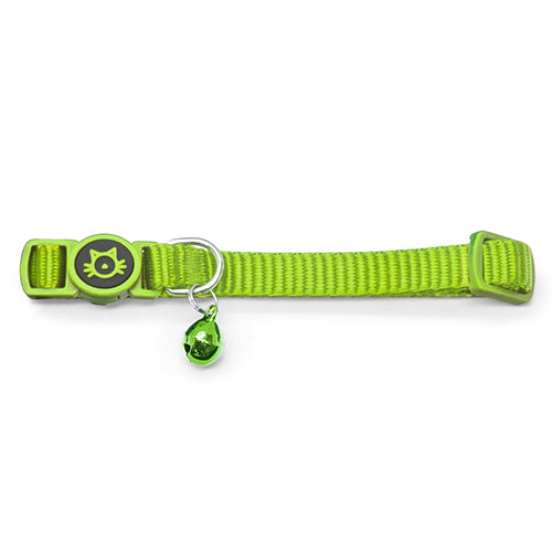 Nylon Cat Collar with Safety Buckle Green