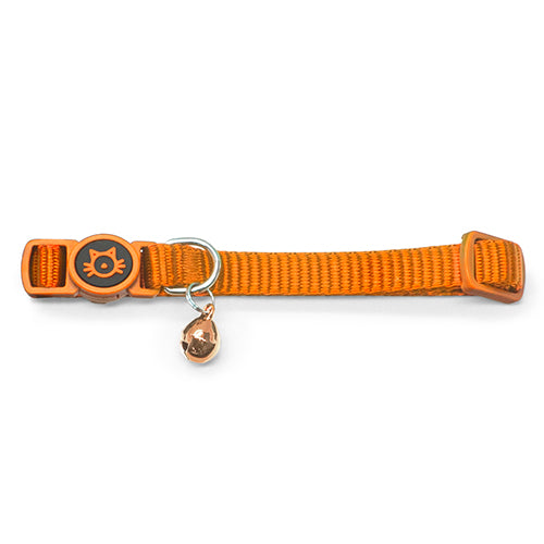 Nylon Cat Collar with Safety Buckle Orange