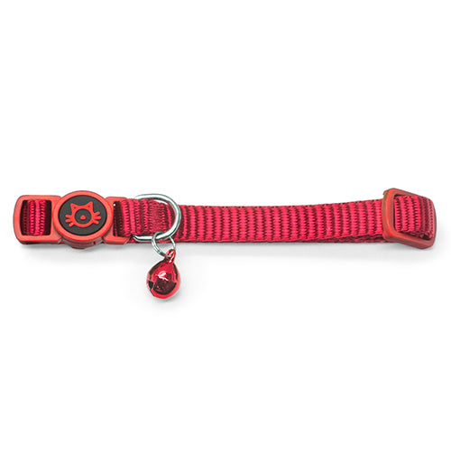 Nylon Cat Collar with Safety Buckle Red