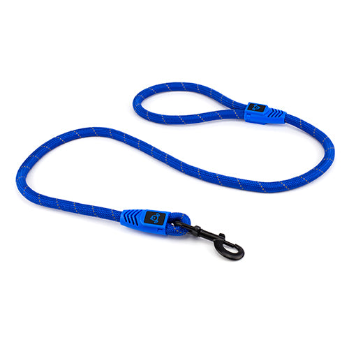 Reflective Rope Dog Lead with Rope Clip (13mm x 120cm) Blue