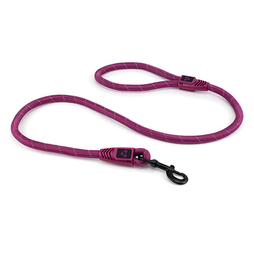 Reflective Rope Dog Lead with Rope Clip (13mm x 120cm) Purple