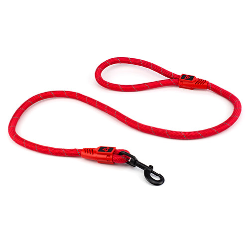 Reflective Rope Dog Lead with Rope Clip (13mm x 120cm) Red