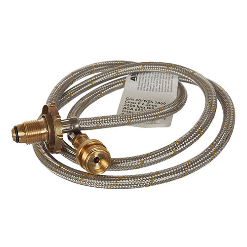 Weed Burner Hose - Stainless Steel Braided - 1.5 Metre