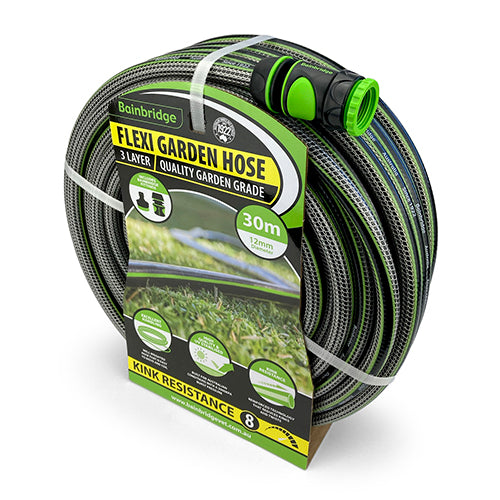 Flexi Garden Hose with Fittings - 12mm x 30m