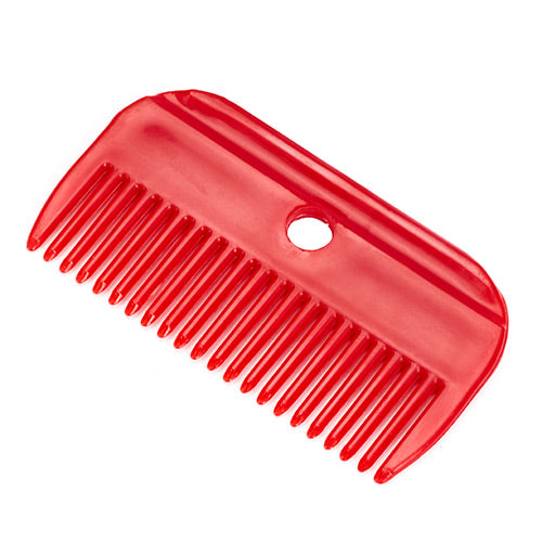 Plastic Mane Comb (9.5cm) - Red