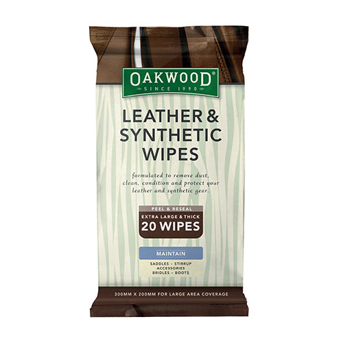 Oakwood Leather & Synthetic Wipes 20 Pack