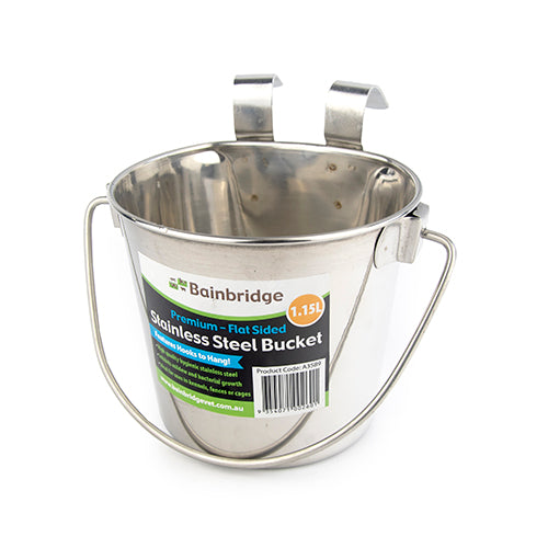 Stainless Steel Bucket - Flat Sided (1.04 Litre)