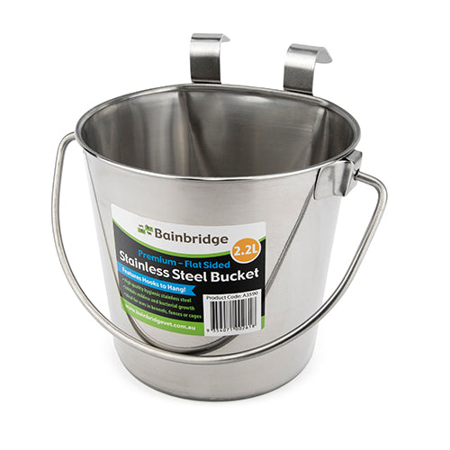 Stainless Steel Bucket - Flat Sided (2.25 Litre)
