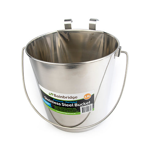Stainless Steel Bucket - Flat Sided (6.8 Litre)