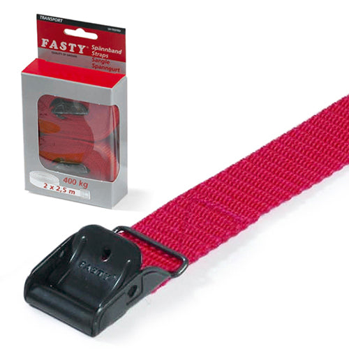 Fasty Transport Strap Red - 250cm (2 pack)