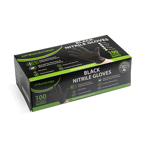 Black Nitrile Gloves - Small