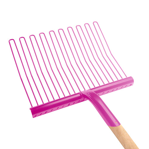 Rubber Mat. Fork Metal Wood Handle Pink