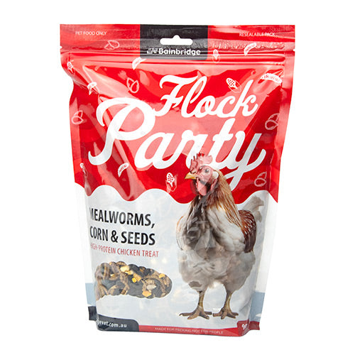 Flock Party - Mealworms, Corn & Seeds (Min order QTY 6)