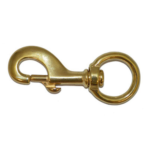 Round Eye Swivel Hook - Brass Heavy Duty 28mm