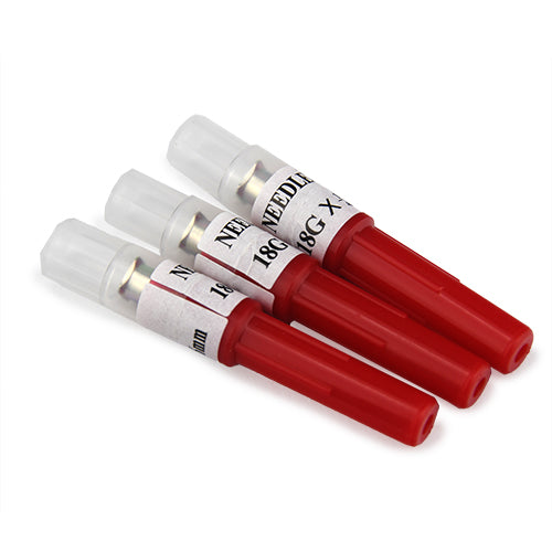 Aluminium Hub Needles 18g 1 1/2" - 100 Pack