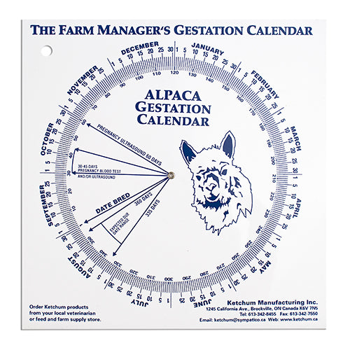 Gestation Calendar - Alpaca