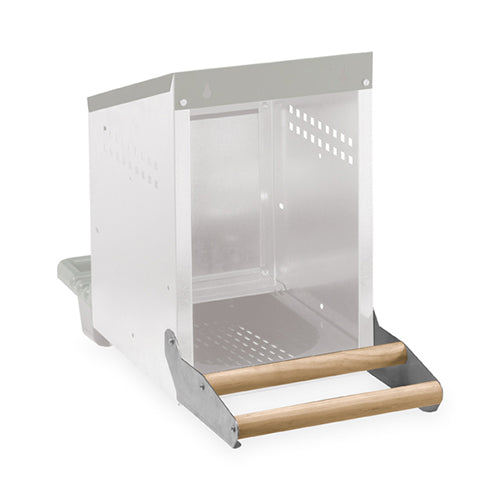Nesting Box Metal & Plastic Inside - Wooden Perch - Single Hole