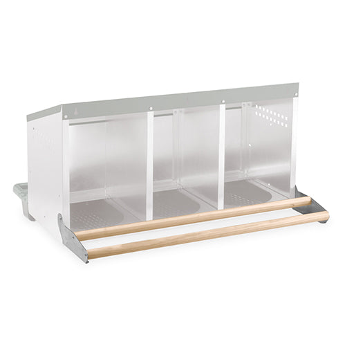 Nesting Box Metal & Plastic Inside - Wooden Perch - Triple Hole