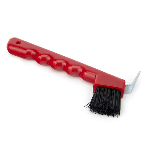 Hoof Pick  With Brush - Red
