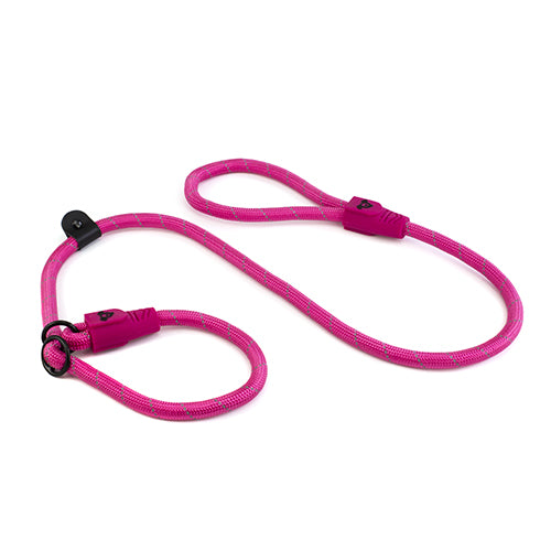 Reflective Rope Dog Lead Slip and Stopper (13mm x 120cm) Pink