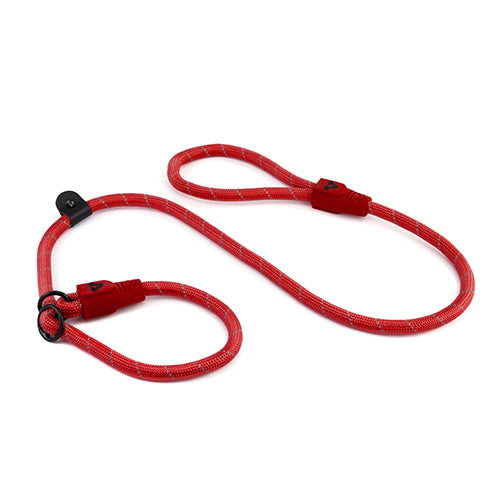 Reflective Rope Dog Lead Slip and Stopper (13mm x 120cm) Red
