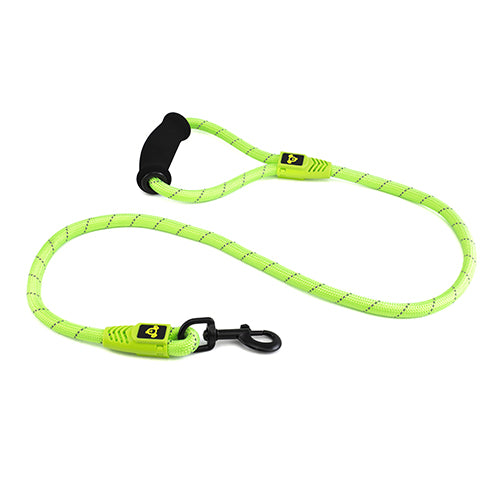 Reflective Rope Dog Lead with Foam Handle (13mm x 120cm) Green